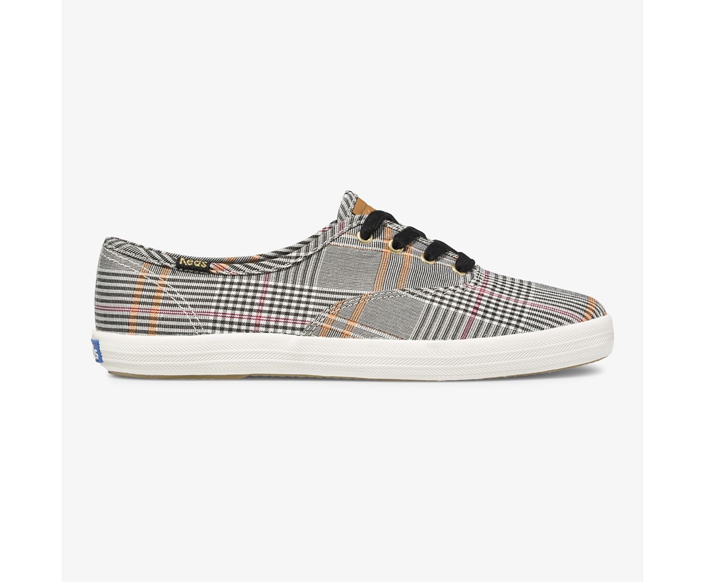 Womens Keds Sneakers - Champion Plaid - Black/Multicolor - 9038-POVCQ